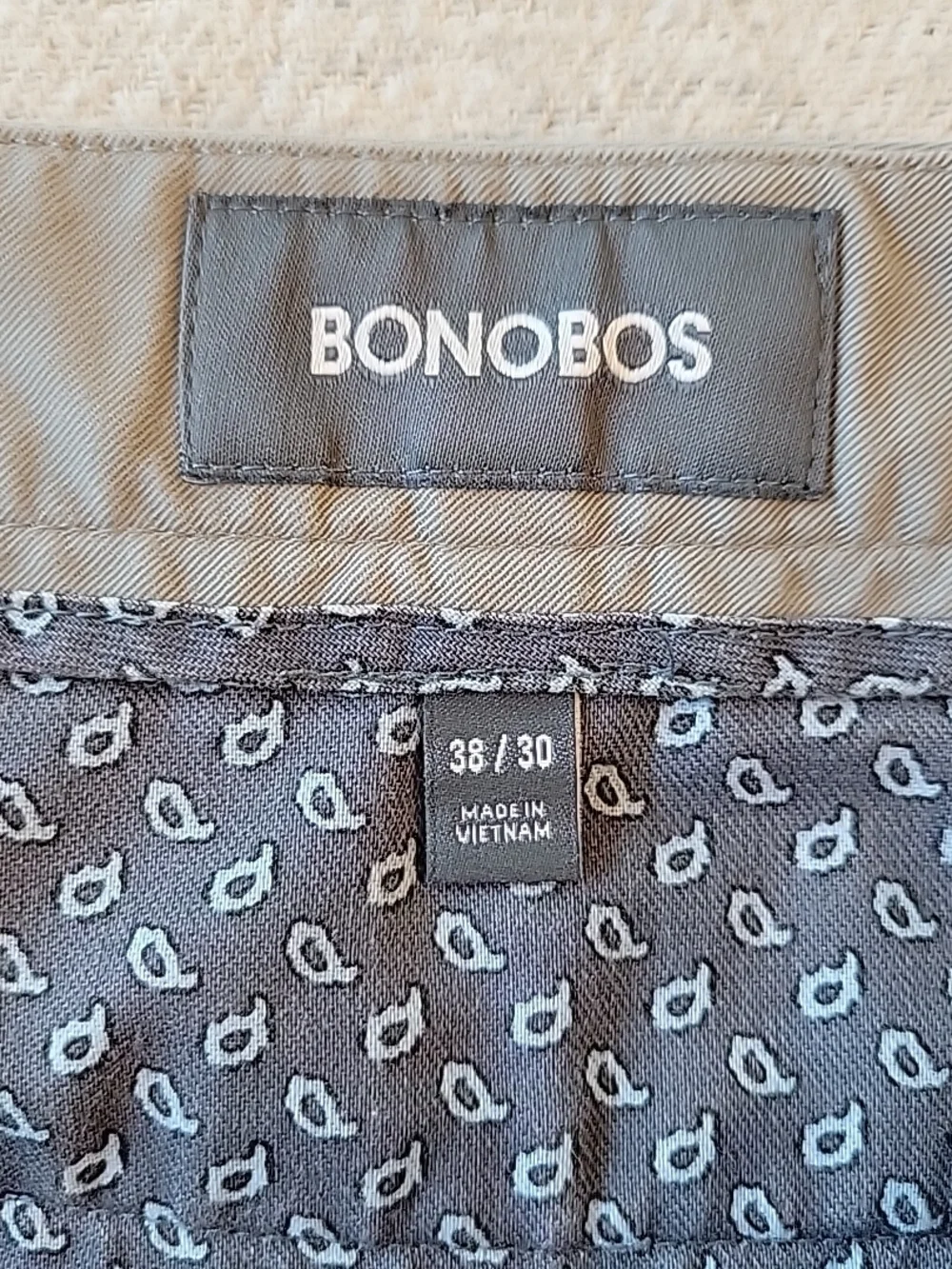 Bonobos Chino Pants‎ Men's 38x30 Slim Gray Straight Leg Pleated Casual Golf